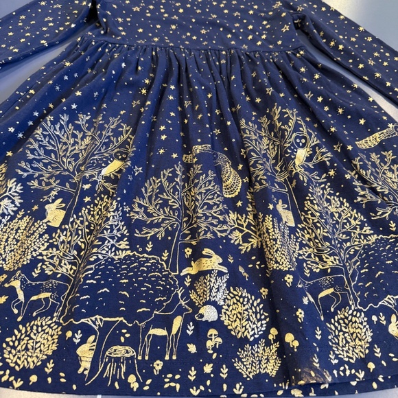 Size 8-9 Mini Boden Jersey Collared Printed Dress - Picture 3 of 5